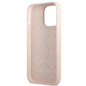 Guess GUHCP13LSLTGP Apple iPhone 13 Pro / 13 6,1" rožinės spalvos kietas dėklas Silicone Triangle - Image 7
