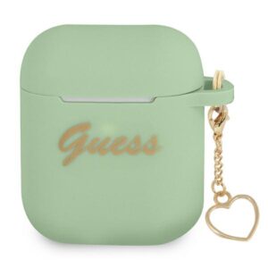 Guess GUA2LSCHSN AirPods dėklas žalios spalvos Silicone Charm Heart Collection - Image 1
