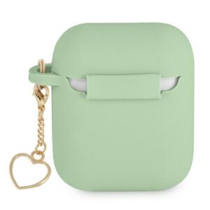 Guess GUA2LSCHSN AirPods dėklas žalios spalvos Silicone Charm Heart Collection - Image 2