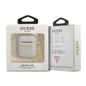 Guess GUA2LSC4EG AirPods dėklas pilkos spalvos Silicone Charm 4G Collection - Image 3
