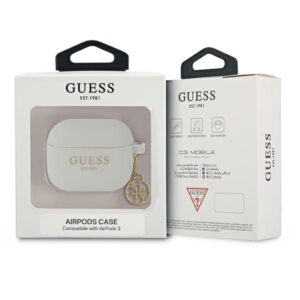 Guess GUA3LSC4EG AirPods 3 dėklas pilkos spalvos Silicone Charm 4G Collection - Image 3