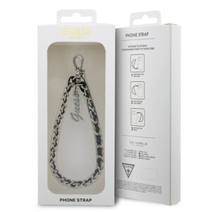 Guess GUSTSASSK virvelė telefonui juodos spalvos Chain Metal Logo Charm - Image 2