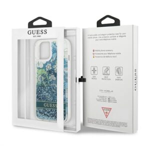 Guess GUHCP13SLFLSN Apple iPhone 13 mini 5,4" green kietas dėklas Flower Liquid Glitter - Image 8