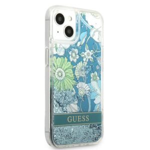 Guess GUHCP13MLFLSN Apple iPhone 13 / 14 / 15 6,1" green kietas dėklas Flower Liquid Glitter - Image 4