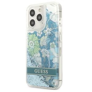 Guess GUHCP13LLFLSN Apple iPhone 13 Pro / 13 6,1" green kietas dėklas Flower Liquid Glitter - Image 2