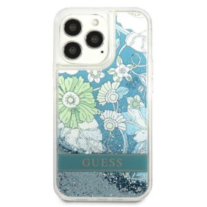 Guess GUHCP13XLFLSN Apple iPhone 13 Pro Max 6,7" green kietas dėklas Flower Liquid Glitter - Image 3
