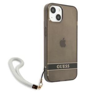 Guess GUHCP13SHTSGSK Apple iPhone 13 mini 5,4" juodos spalvos kietas dėklas Translucent Stap - Image 4