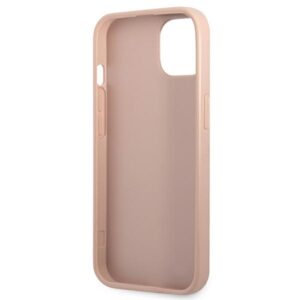 Guess GUHCP13SPSATPP Apple iPhone 13 mini 5,4" rožinės spalvos kietas dėklas SaffianoTriangle Logo Cardslot - Image 7