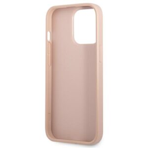 Guess GUHCP13LPSATPP Apple iPhone 13 Pro / 13 6,1" rožinės spalvos kietas dėklas SaffianoTriangle Logo Cardslot - Image 7