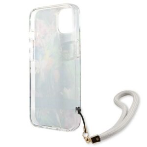 Guess GUHCP13SHFLSB Apple iPhone 13 mini 5,4" blue hardcase Flower Strap - Image 6