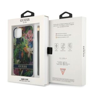 Guess GUHCP13SHFLSB Apple iPhone 13 mini 5,4" blue hardcase Flower Strap - Image 7