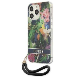 Guess GUHCP13LHFLSB Apple iPhone 13 Pro / 13 6,1" blue hardcase Flower Strap - Image 2
