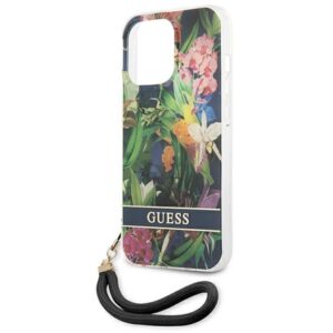 Guess GUHCP13LHFLSB Apple iPhone 13 Pro / 13 6,1" blue hardcase Flower Strap - Image 6