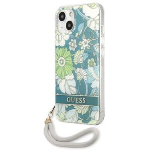 Guess GUHCP13SHFLSN Apple iPhone 13 mini 5,4" žalios spalvos hardcase Flower Strap - Image 2