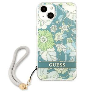 Guess GUHCP13SHFLSN Apple iPhone 13 mini 5,4" žalios spalvos hardcase Flower Strap - Image 3