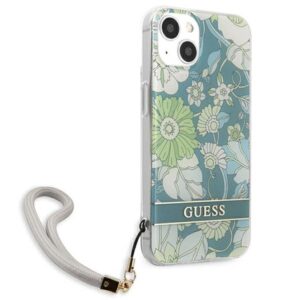 Guess GUHCP13SHFLSN Apple iPhone 13 mini 5,4" žalios spalvos hardcase Flower Strap - Image 4