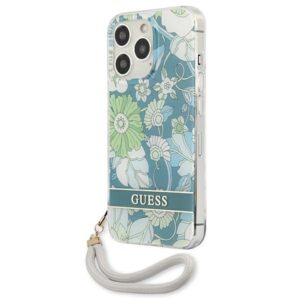Guess GUHCP13XHFLSN Apple iPhone 13 Pro Max 6,7" žalios spalvos hardcase Flower Strap - Image 2