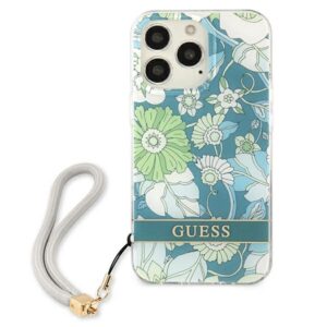 Guess GUHCP13XHFLSN Apple iPhone 13 Pro Max 6,7" žalios spalvos hardcase Flower Strap - Image 3