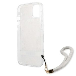 Guess GUHCP13SHFLSD Apple iPhone 13 mini 5,4" aukso spalvos hardcase Flower Strap - Image 7
