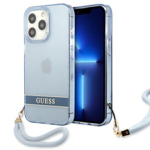 Guess GUHCP13LHTSGSB Apple iPhone 13 Pro / 13 6,1" blue kietas dėklas Translucent Stap