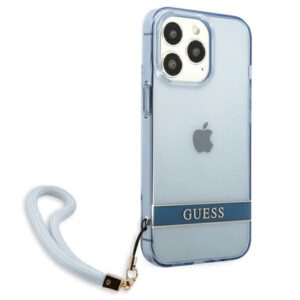 Guess GUHCP13LHTSGSB Apple iPhone 13 Pro / 13 6,1" blue kietas dėklas Translucent Stap - Image 4