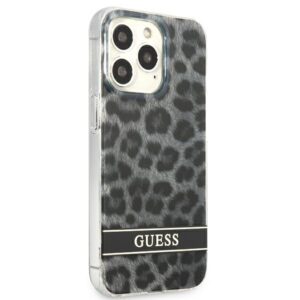 Guess GUHCP13LHSLEOK Apple iPhone 13 Pro / 13 6,1" grey kietas dėklas Leopard - Image 4
