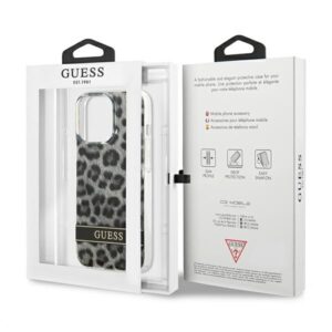 Guess GUHCP13LHSLEOK Apple iPhone 13 Pro / 13 6,1" grey kietas dėklas Leopard - Image 8