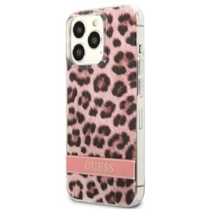 Guess GUHCP13LHSLEOP Apple iPhone 13 Pro / 13 6,1" rožinės spalvos kietas dėklas Leopard - Image 2