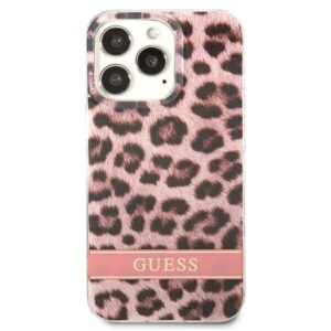 Guess GUHCP13LHSLEOP Apple iPhone 13 Pro / 13 6,1" rožinės spalvos kietas dėklas Leopard - Image 3