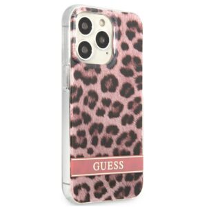 Guess GUHCP13LHSLEOP Apple iPhone 13 Pro / 13 6,1" rožinės spalvos kietas dėklas Leopard - Image 4