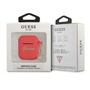 Guess GUA2LSCHSR AirPods dėklas red Silicone Charm Heart Collection - Image 3