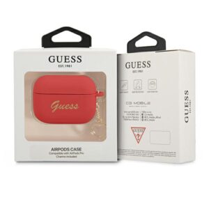 Guess GUAPLSCHSR AirPods Pro dėklas red Silicone Charm Heart Collection - Image 3