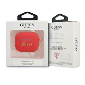 Guess GUA3LSCHSR AirPods 3 dėklas red Silicone Charm Heart Collection - Image 3