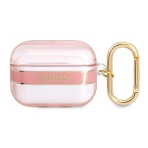 Guess GUAPHHTSP AirPods Pro dėklas rožinės spalvos Strap Collection - Image 1