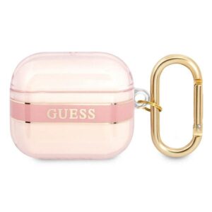 Guess GUA3HHTSP AirPods 3 dėklas rožinės spalvos Strap Collection - Image 1