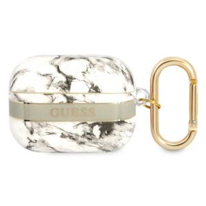 Guess GUAPHCHMAG AirPods Pro dėklas pilkos spalvos Marble Strap Collection - Image 1