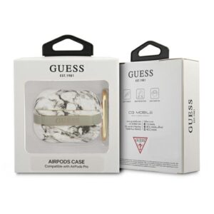 Guess GUAPHCHMAG AirPods Pro dėklas pilkos spalvos Marble Strap Collection - Image 3