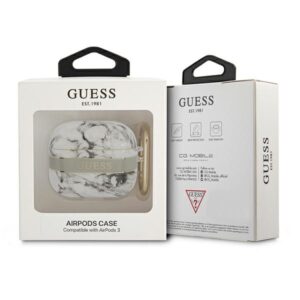 Guess GUA3HCHMAG AirPods 3 dėklas pilkos spalvos Marble Strap Collection - Image 3