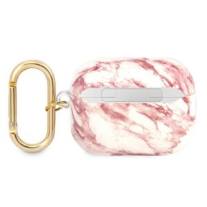Guess GUAPHCHMAP AirPods Pro dėklas rožinės spalvos Marble Strap Collection - Image 2