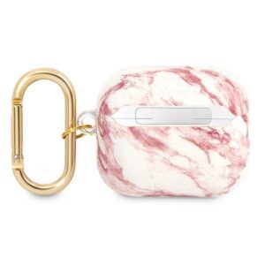Guess GUA3HCHMAP AirPods 3 dėklas rožinės spalvos Marble Strap Collection - Image 2