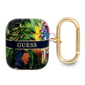 Guess GUA2HHFLB AirPods dėklas mėlynos spalvos Flower Strap Collection - Image 1