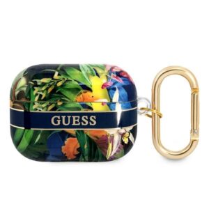 Guess GUAPHHFLB AirPods Pro dėklas mėlynos spalvos Flower Strap Collection - Image 1