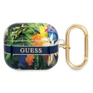 Guess GUA3HHFLB AirPods 3 dėklas mėlynos spalvos Flower Strap Collection
