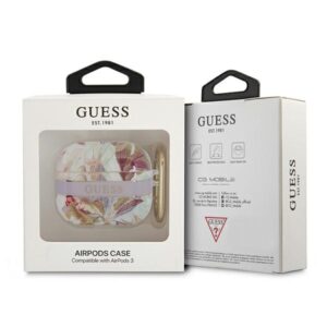 Guess GUA3HHFLU AirPods 3 dėklas violetinės spalvos Flower Strap Collection - Image 3