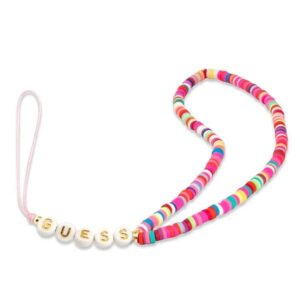 Guess virvelė telefonui GUSTGMPP multicolor rožinės spalvos Heishi Beads