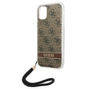 Guess GUOHCN61H4STW Apple iPhone 11 brown hardcase 4G Print Strap - Image 6