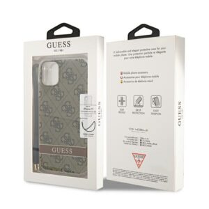 Guess GUOHCN61H4STW Apple iPhone 11 brown hardcase 4G Print Strap - Image 8