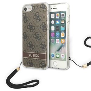 Guess GUOHCI8H4STW Apple iPhone SE 2022 / SE2020 / 7/ 8 brown hardcase 4G Print Strap - Image 1
