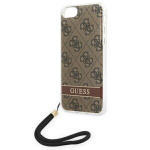 Guess GUOHCI8H4STW Apple iPhone SE 2022 / SE2020 / 7/ 8 brown hardcase 4G Print Strap - Image 6