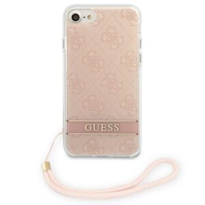Guess GUOHCI8H4STP Apple iPhone SE 2022 / SE2020 / 7/ 8 rožinės spalvos hardcase 4G Print Strap - Image 3